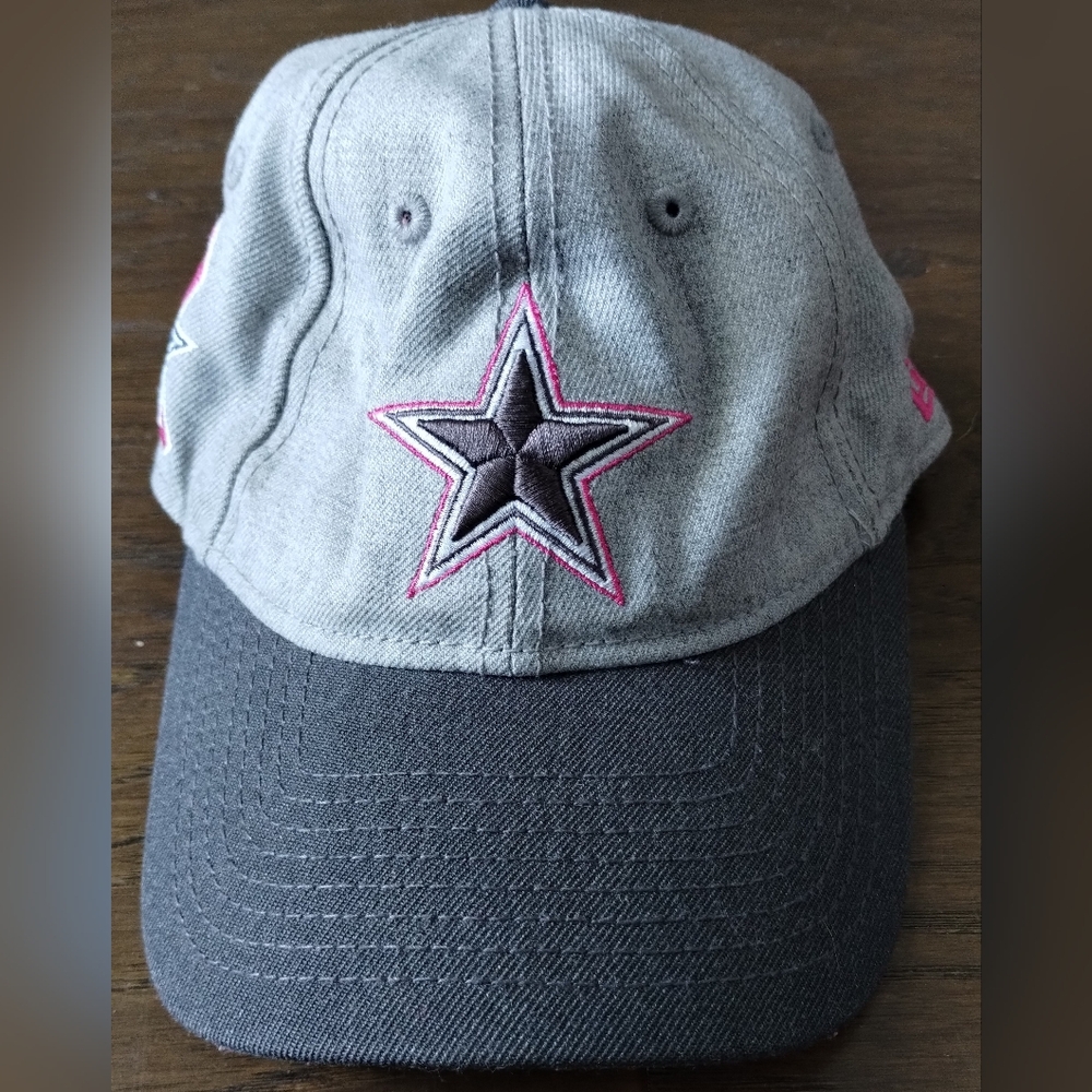 Dallas Cowboys New Era Hat  Gray Pink NFL Star Logo Women's Adjustable  Cap